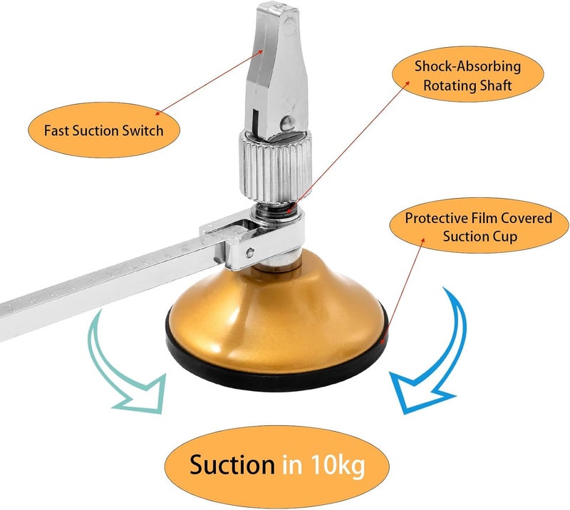 YZCHAIN Circular Glass Cutter, Adjustable Circle Glass Cutting Tools, 360° Cutter Head and Shock-Absorbing Shaft, Ideal for Cutting Glass, Mirrors, Stained Glass - Image 4